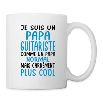 Papa guitariste comme papa normal plus cool - Mug blanc - blanc - Droite