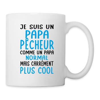 Papa pêcheur comme papa normal plus cool - Mug blanc - blanc - Droite