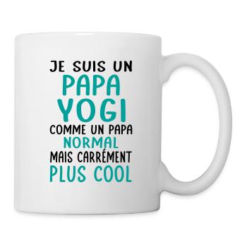 Papa yogi comme papa normal plus cool - Mug blanc - blanc - Droite