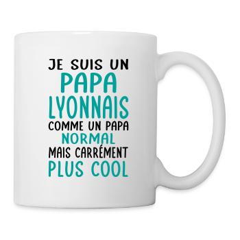 Papa Lyonnais comme un papa normal plus cool - Mug blanc - blanc - Droite