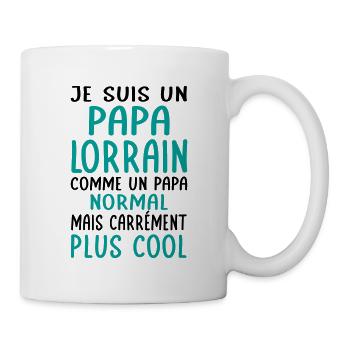Papa Lorrain comme un papa normal plus cool - Mug blanc - blanc - Droite