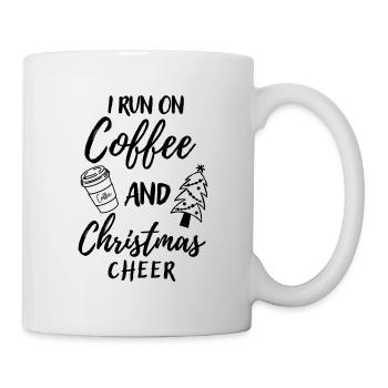 Je cours pour le café et la joie de Noël - Mug blanc - blanc - Droite