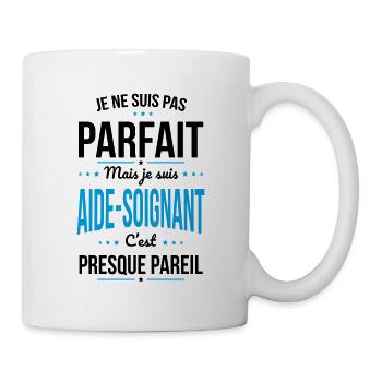 Je ne suis pas parfait mais je suis aide-soignant - Mug blanc - blanc - Droite