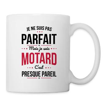 Je ne suis pas parfait mais je suis motard - Mug blanc - blanc - Droite