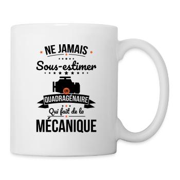 Sous-estimer quadragénaire qui fait mécanique - Mug blanc - blanc - Droite