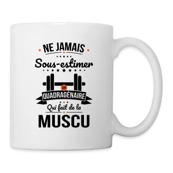 Sous-estimer un quadragénaire qui fait de la muscu - Mug blanc - blanc - Droite