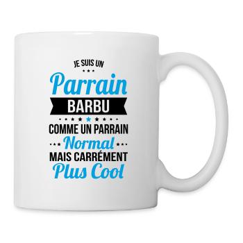 Parrain barbu comme parrain normal plus cool - Mug blanc - blanc - Droite