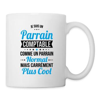 Parrain comptable comme parrain normal plus cool - Mug blanc - blanc - Droite