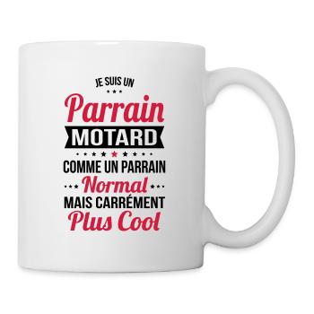 Parrain motard comme un parrain normal plus cool - Mug blanc - blanc - Droite