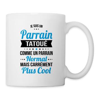 Parrain tatoué comme un parrain normal plus cool - Mug blanc - blanc - Droite