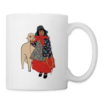 Mädchen mit Lama - Tasse - Weiß - Rechts
