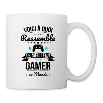 Voici à quoi ressemble le meilleur gamer au monde - Mug blanc - blanc - Droite