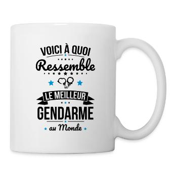 Voici à quoi ressemble le meilleur gendarme - Mug blanc - blanc - Droite