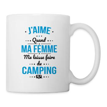 J'aime quand ma femme me laisse faire du camping - Mug blanc - blanc - Droite