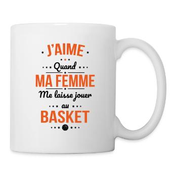 J'aime quand ma femme me laisse jouer au basket - Mug blanc - blanc - Droite