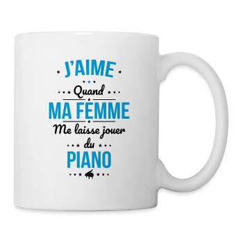 J'aime quand ma femme me laisse jouer du piano - Mug blanc - blanc - Droite