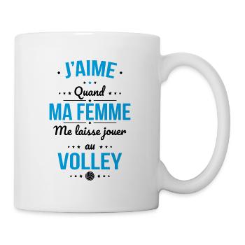 J'aime quand ma femme me laisse jouer au volley - Mug blanc - blanc - Droite
