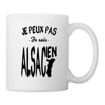 Je peux pas je suis Alsacien - Mug blanc - blanc - Droite