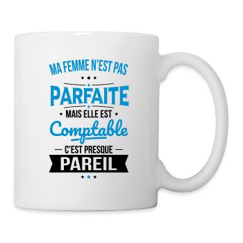 Ma femme pas parfaite mais elle est comptable - Mug blanc - blanc - Droite