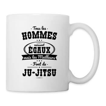 Hommes égaux les meilleurs font du ju-jitsu - Mug blanc - blanc - Droite