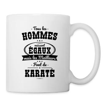 Hommes égaux les meilleurs font du karaté - Mug blanc - blanc - Droite