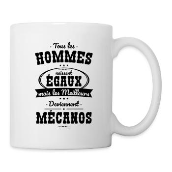 Hommes égaux les meilleurs deviennent mécanos - Mug blanc - blanc - Droite
