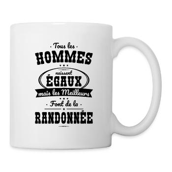 Hommes égaux les meilleurs font de la randonnée - Mug blanc - blanc - Droite