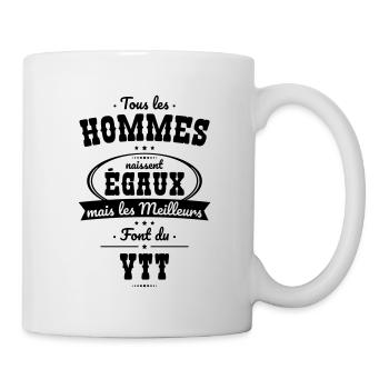 Hommes égaux les meilleurs font du VTT - Mug blanc - blanc - Droite