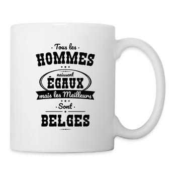 Hommes égaux les meilleurs sont Belges - Mug blanc - blanc - Droite