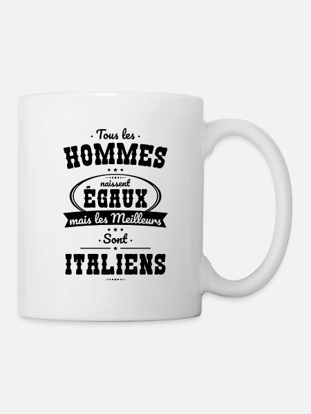 Hommes égaux les meilleurs sont Italiens - Mug blanc - blanc