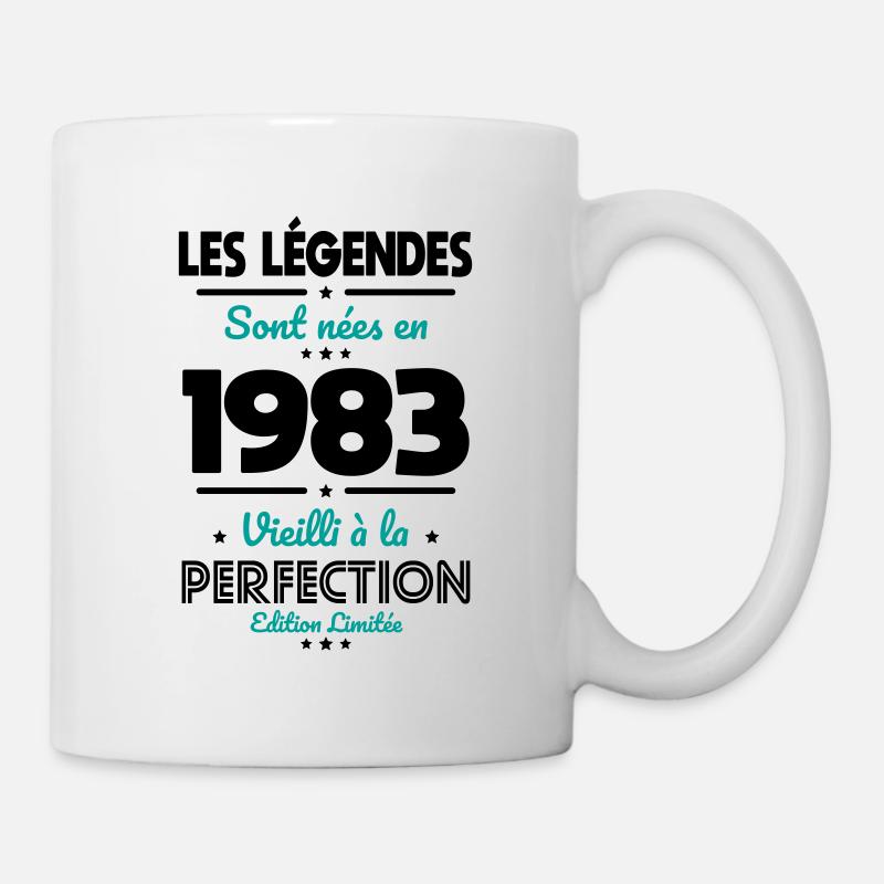 Anniversaire 40 ans - Légendes sont nées en 1983 - Mug blanc - blanc