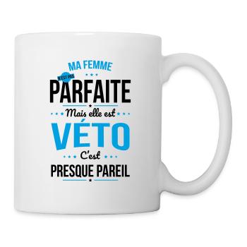 Ma femme pas parfaite mais elle est véto - Mug blanc - blanc - Droite
