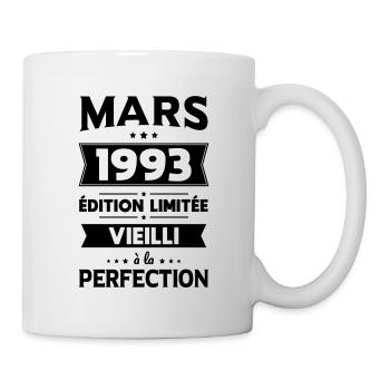 Anniversaire 30 ans - Mars 1993 Perfection - Mug blanc - blanc - Droite