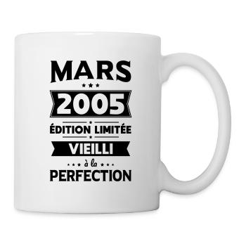 Anniversaire 20 ans - Mars 2005 Perfection - Mug blanc - blanc - Droite