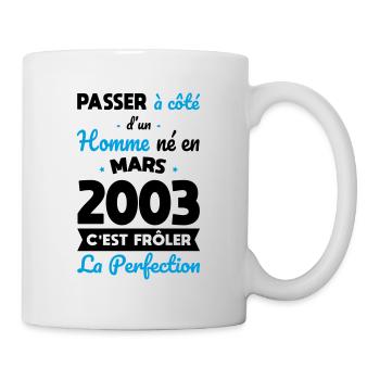 Anniversaire 20 ans - Né en Mars 2003 - Mug blanc - blanc - Droite