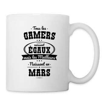Gamers égaux meilleurs naissent en Mars - Mug blanc - blanc - Droite