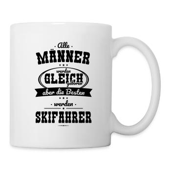Alle Männer gleich Besten werden Skifahrer - Tasse - Weiß - Rechts
