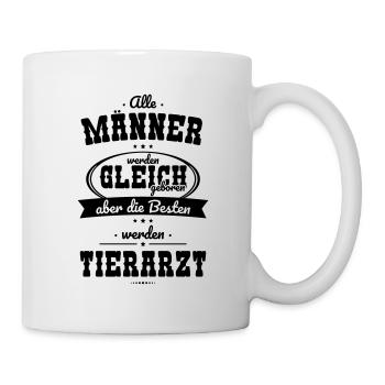 Alle Männer gleich Besten werden Tierarzt - Tasse - Weiß - Rechts