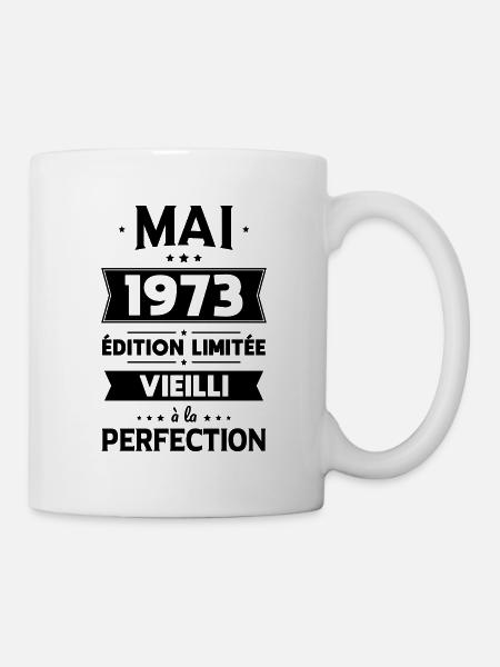 Anniversaire 50 ans - Mai 1973 Perfection - Mug blanc - blanc