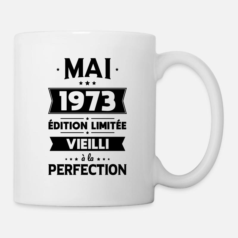 Anniversaire 50 ans - Mai 1973 Perfection - Mug blanc - blanc
