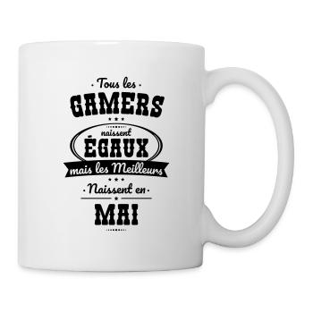 Gamers égaux meilleurs naissent en Mai - Mug blanc - blanc - Droite