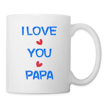 ALLES GUTE ZUM GEBURTSTAG, PAPA. PAPA. VATERTAG. ICH LIEBE DICH - Tasse - Weiß - Rechts