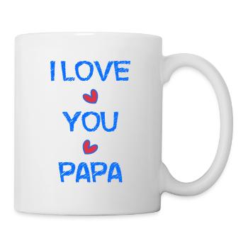 PAPA. VATERTAG. FROHER VATERTAG. ALLES GUTE ZUM GEBURTSTAG - Tasse - Weiß - Rechts