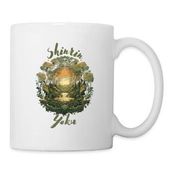 Japanese art of Shinrin Yoku or forest bathing - Mug - white - Right
