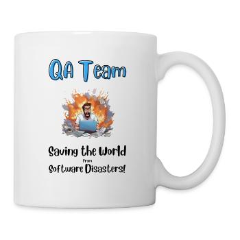 QA Team - Saving the World from Software Disasters - Mug - white - Right