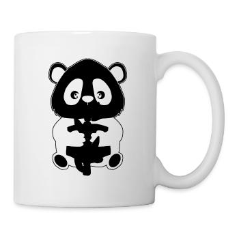 Panda mit Bambus - Tasse - Weiß - Rechts