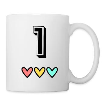 1. 1 AN. 1er ANNIVERSAIRE. ANNIVERSAIRE 1 AN - Mug blanc - blanc - Droite