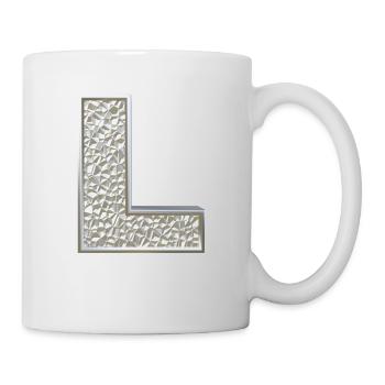 L, lettre, initiale, monogramme, - Mug blanc - blanc - Droite