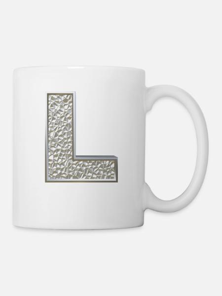 L, letter, initial, monogram, - Tasse - Weiß