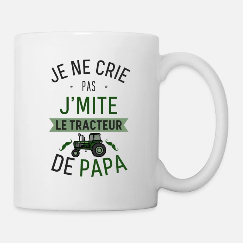J'imite le Tracteur de Papa - Mug blanc - blanc